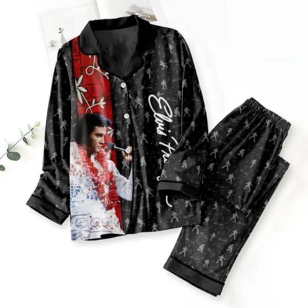 Elvis Presley Button Pajamas Set-image