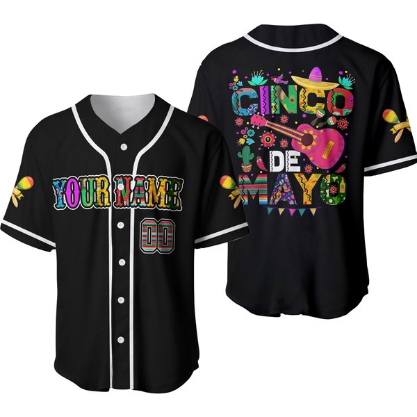 Personalized Cinco De Mayo Mexican Fiesta Squad Baseball Jersey Shirt Us Size-image