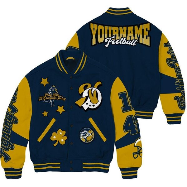 Custom Name Irish Nd American Football University Varsity Jacket