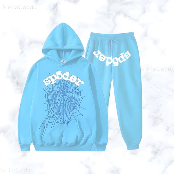 555555 Hoodies | 555555 Pants | Spider Web Hoodie Jogger Sets-image