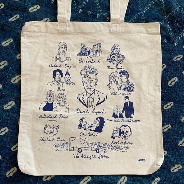 David Lynch Navy Ink Tote Bag