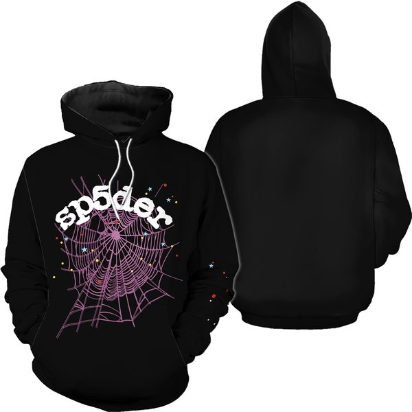 Spider Hoodie | 555555 Pants | Spider Web Print Hoodie Jogger Sets-image