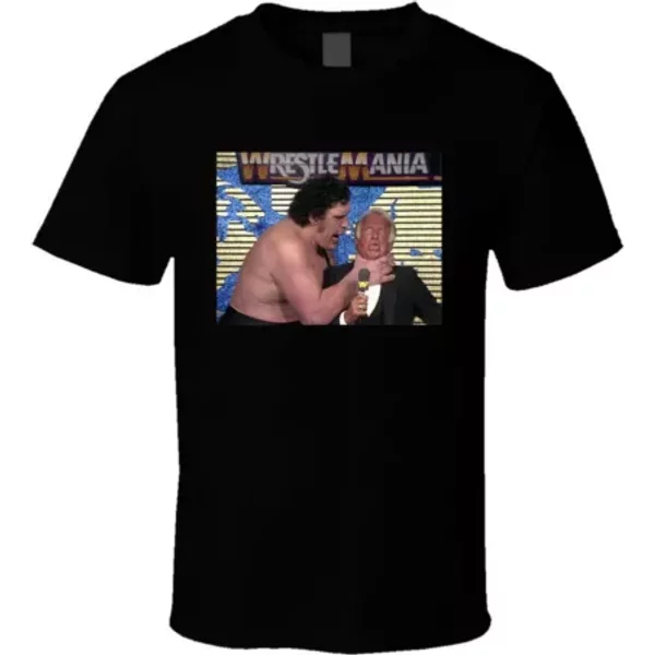 Andre The Giant Choking Bob Uecker Wrestling T Shirt-image