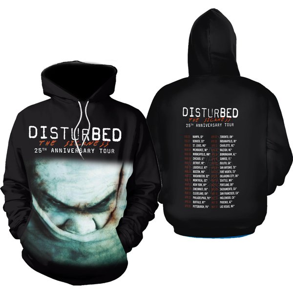 Disturbed 2025 Tour 3D Hoodie-image