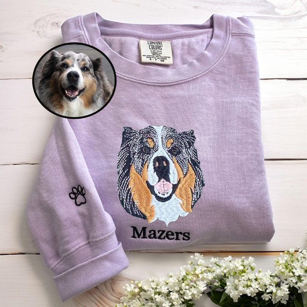 Custom Dog Embroidered Pet Comfort Colors Sweatshirt-image