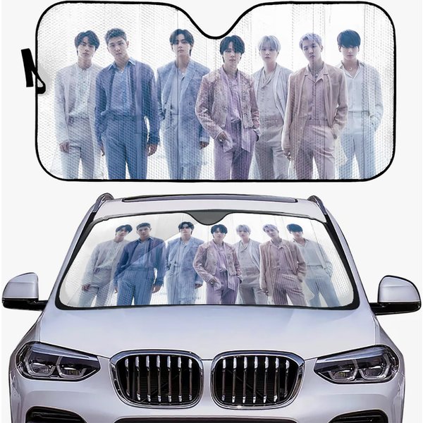 Bts Car Sun Shade - Bts Ot7 Bt21 Car Sun Shade