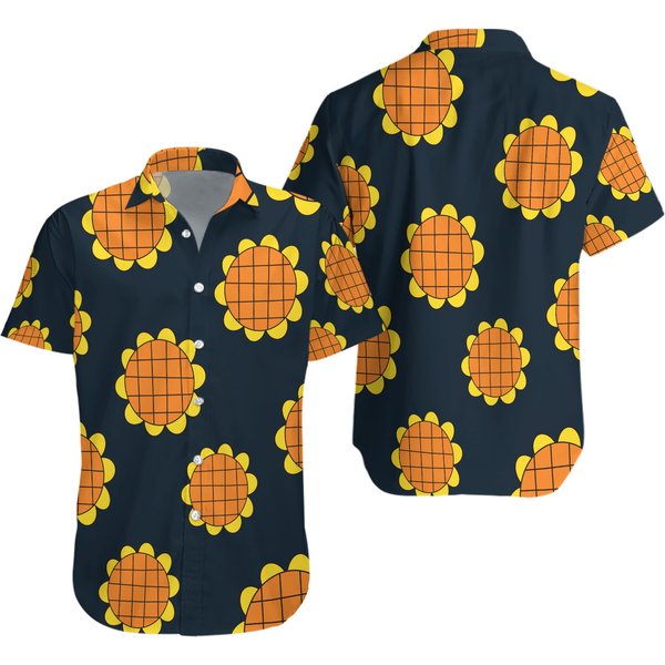 Luffy Dressrosa Lucy Sunflower Anime One P Merchandise Costume Cosplay – Hawaiian Shirt-image