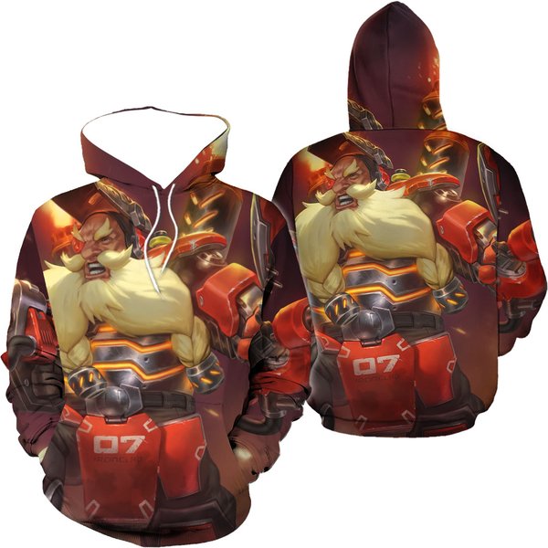 Overwatch Hoodie, Torbjorn 3D, All Over Print Sweatshirt For Men, Women, Kids, Unisex, Birthday Gift, Christmas-image