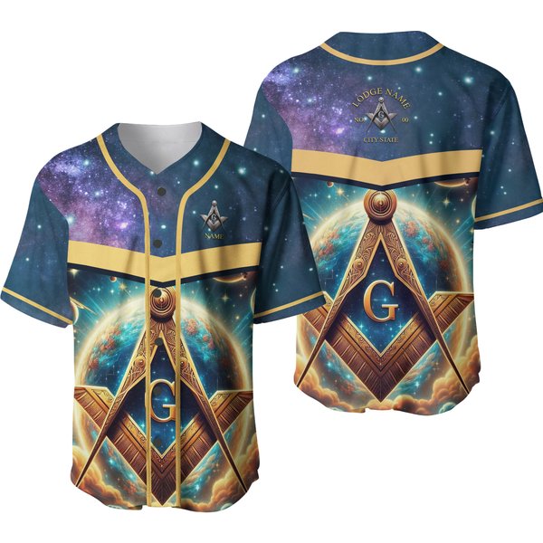 Personalized Freemasonry Mason Galaxy Baseball Jersey S-5Xl-image