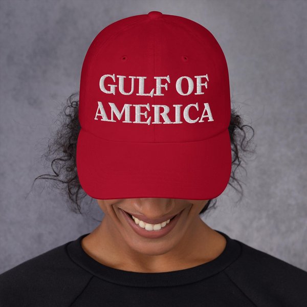 Gulf Of America Red Hat Embroidered Baseball Caps-image