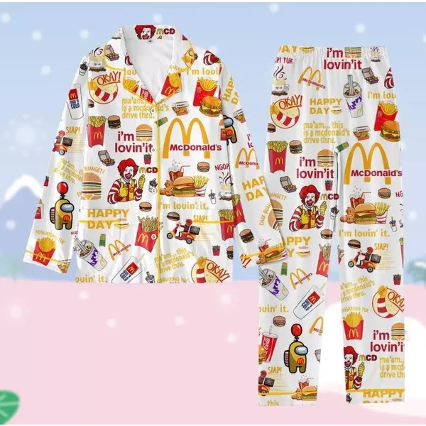 Mcdonald Pajamas Set, Fast Food Pajamas Set-image