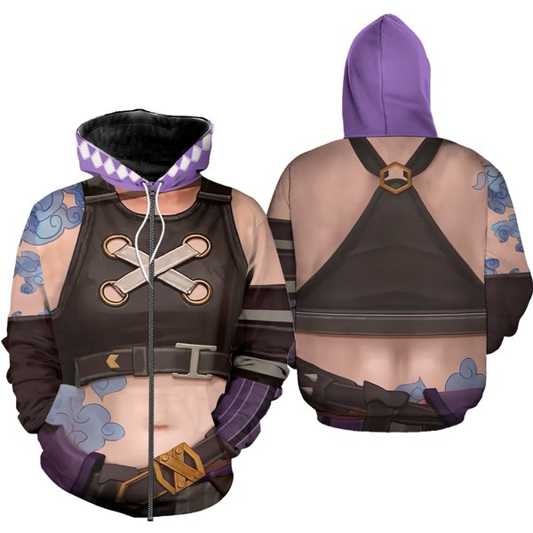 Arcane Lol Jinx Cosplay Adult Unisex 3D Printed Hooded-image