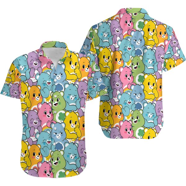 Cute Bear 3D Print Hawaiian Shirt, Summer Vacation Gifts-image