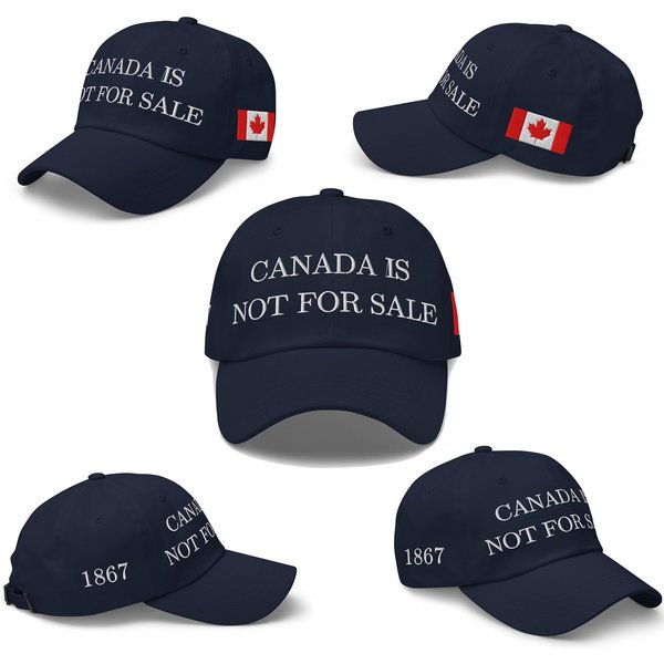 Canada Is Not For Sale Hat - Canadian Flag - 1867 - Multiple Colours And Camouflague Options - Dad Fit - Adjustable Embroidered Cap-image