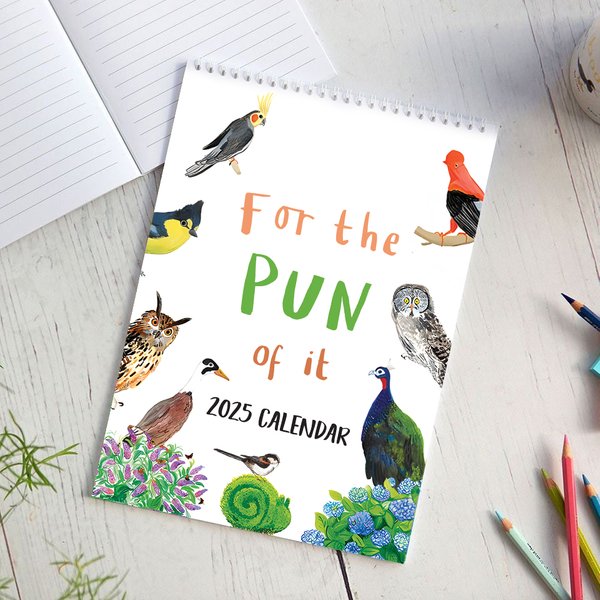 2025 'For The Pun Of It' Cheeky Double Page Wall Calendar-image