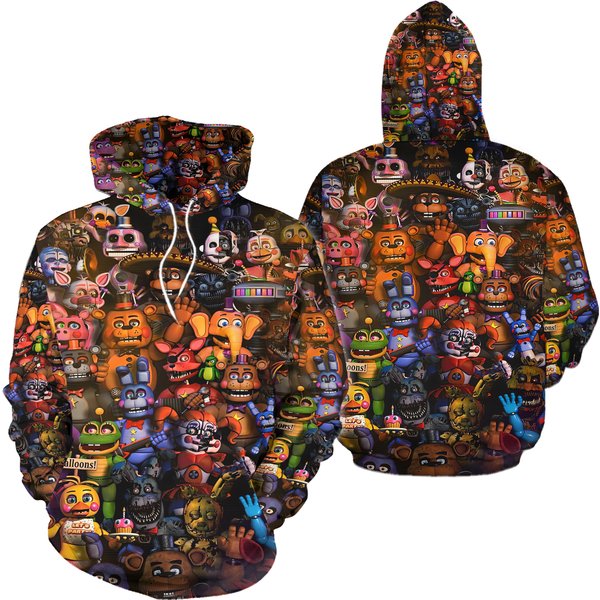 Fnaf Five Nights At Freddy's Hoodie, Horror 3d Hoodie