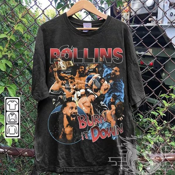 Seth Rollins Vintage 90S Graphic Style T-Shirt, Seth Rollins Shirt, Vintage Sport Tee-image