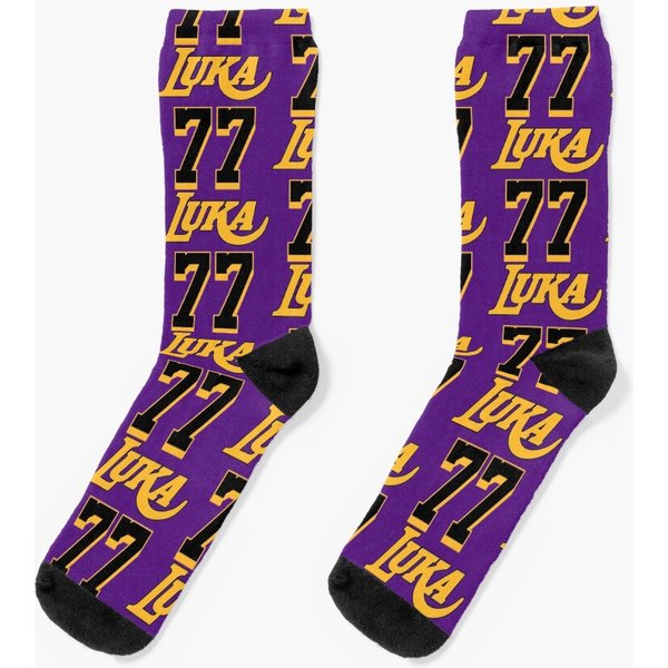 Luka Doncic 77 Los Angeles Purple Jersey Socks-image