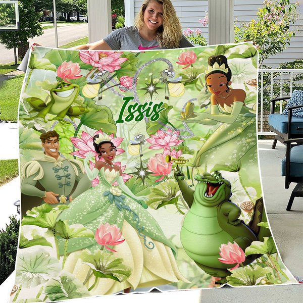 Personalized Princess And Frog Fleece Blanket-image