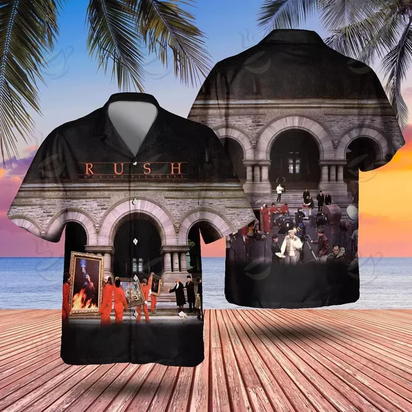 Rock Band Rush Moving Pictures Hawaiian Shirt-image