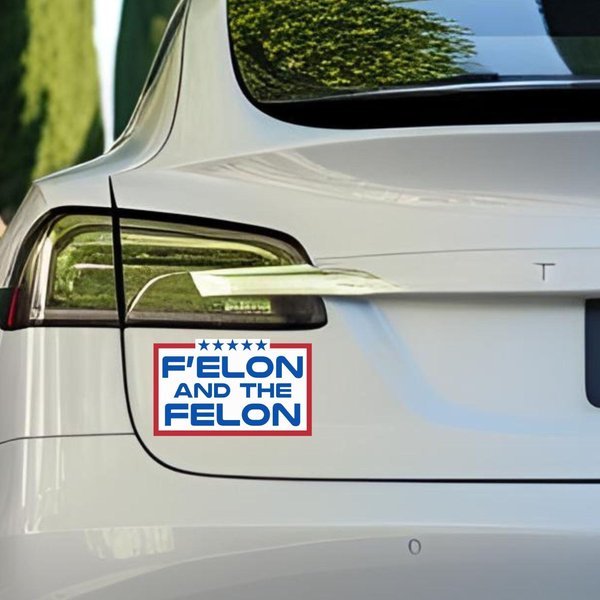 F'elon And The Felon Die-Cut Sticker Anti Trump Sticker-image