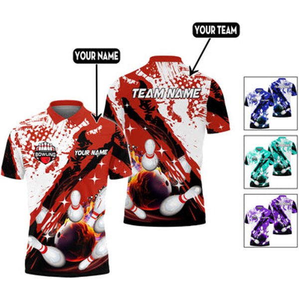 Custom Bowling Polo Shirts For Team Bo0341-image