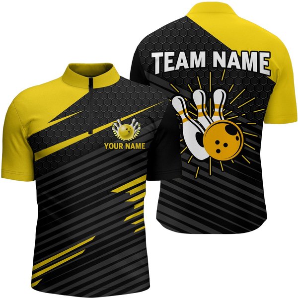 Personalized Bowling Jersey Men Custom Bowling Shirt Team Bowling Quarter-Zip Shirts So0926-image
