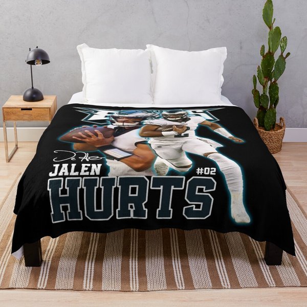 Jalen Hurts Football Signature Throw Blanket, Gift For Football Lovers