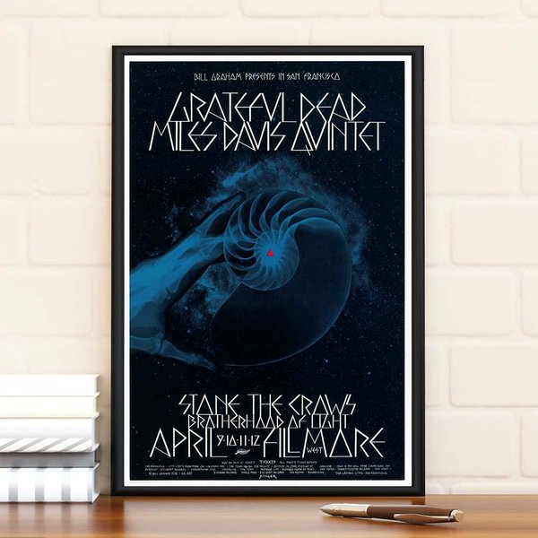 Miles Davis Fillmore West 1970 Music Poster, Limited Edition Collectibl Room Decor-image