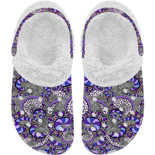 Purple Pulse Women's Clogs With Fleece Lining