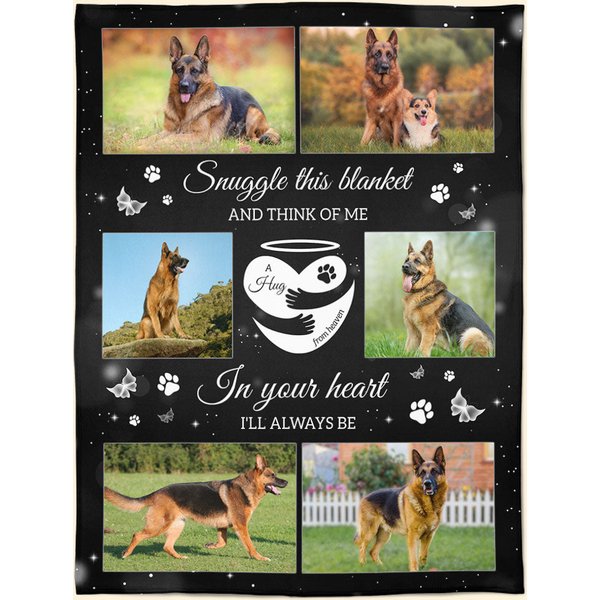 Snuggle This Blanket And Think Of Me Memorial Pet - Personalized Photo Blanket