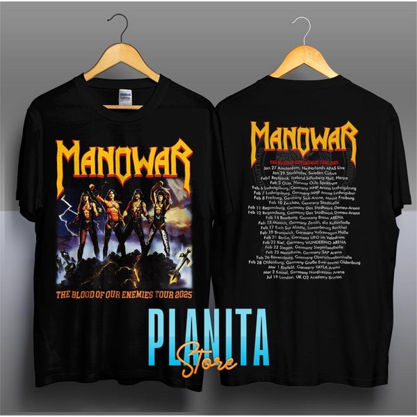 Manowar Tour 2025 T-Shirt - Heavy Metal Band Shirt Manowar Tour 2025 With Tour Date-image