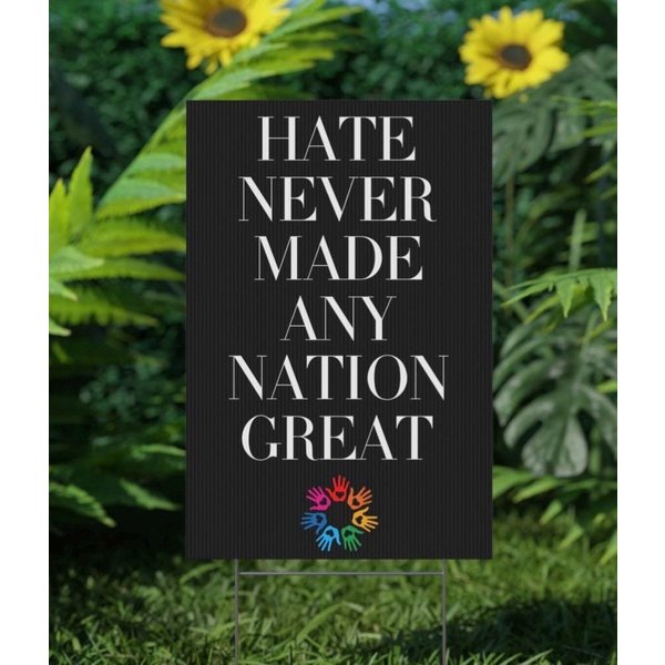 Political Yard Sign, Anti Trump Protest Sign, Equality Save Democracy-image
