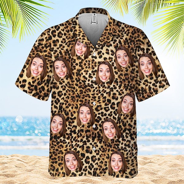 Custom Photo Sunshine On My Mind - Family Personalized Custom Face Unisex Hawaiian Shirt-image