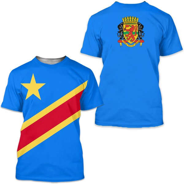 Congo Flag Shirt, Patriotic 3D T-Shirt-image
