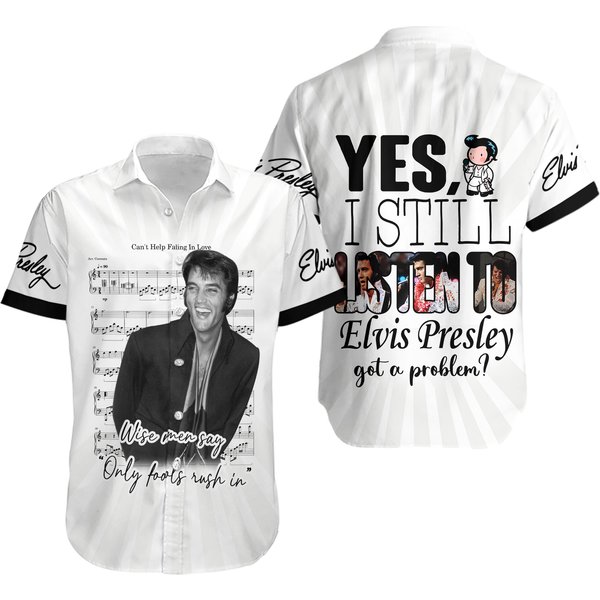 Elvis Presley Hawaiian Button Shirt-image
