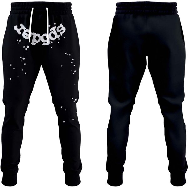 Spider Web Print Hoodie Jogger Sets-image