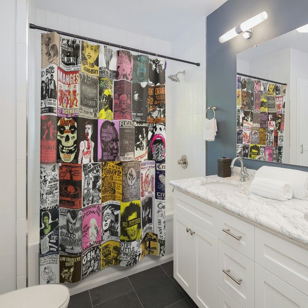 Punk Shower Curtain Punk Flyer Shower Curtain Featuring Classic Hardcore And Punk Band