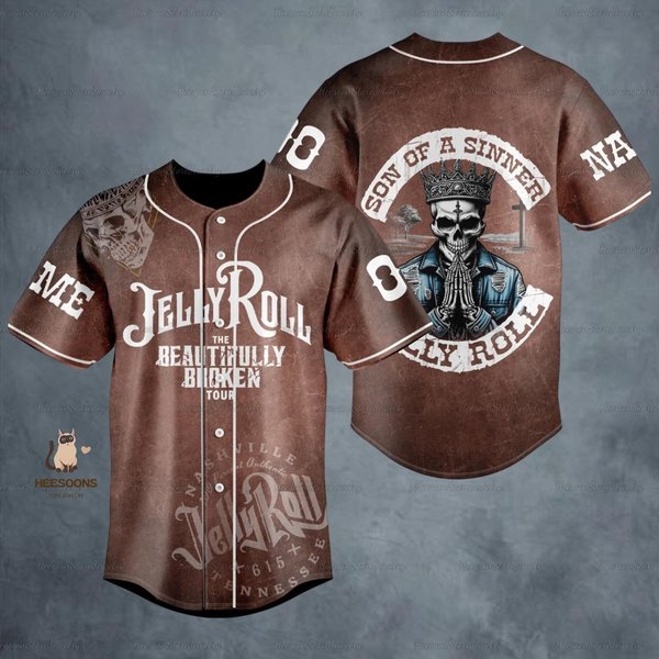 Jelly Roll Personalized Tour Jersey - Beautifully Broken-image