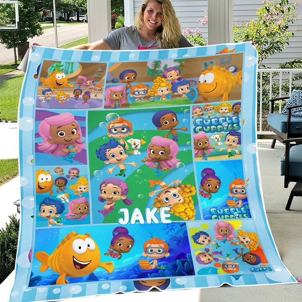 Personalized Bubble Guppies Blanket, Bubble Guppies Party Blanket-image