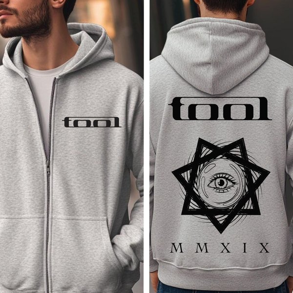 Tool Band Zip Up Hoodie, Grunge Band Apparel, Punk Band Concert Tour Clothing-image