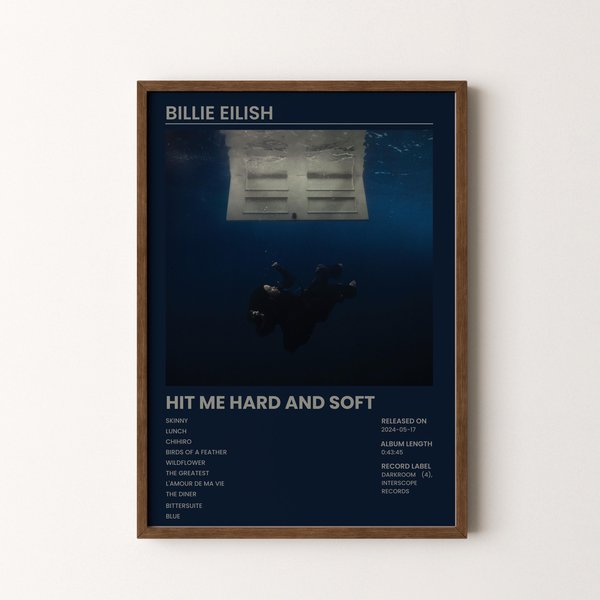 Billie Eilish Album Print, Hit Me Hard And Soft Poster-image