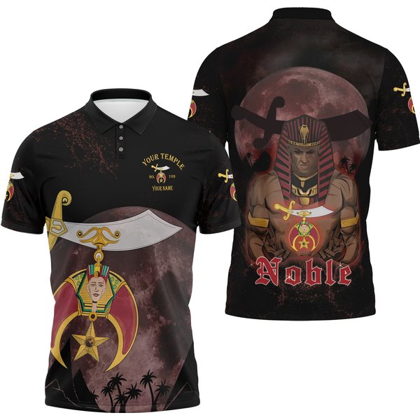 Customized Freemason Noble Shriners In Moonlight Men's Polo-image