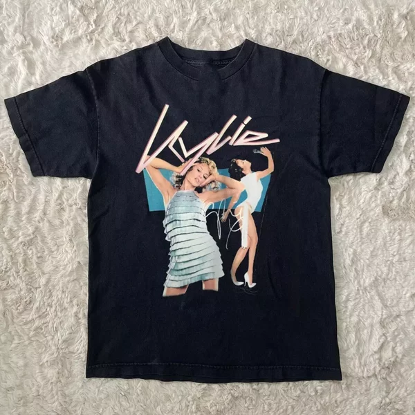 Vintage Kylie Minogue T-Shirt Pop Black All Size Gift Fans Shirt-image