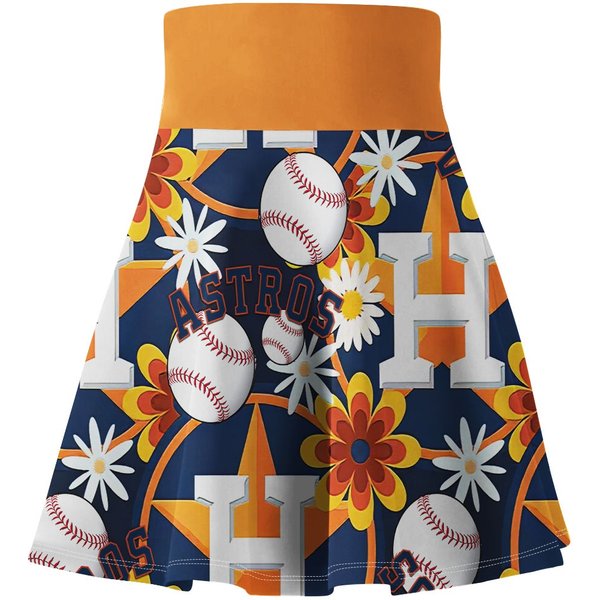 Houston Astro Themed Women's Skater Skirt