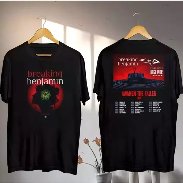 Breaking Benjamin 2025 Tour Shirt, Breaking Benjamin Awaken The Fallen Tour Shir-image