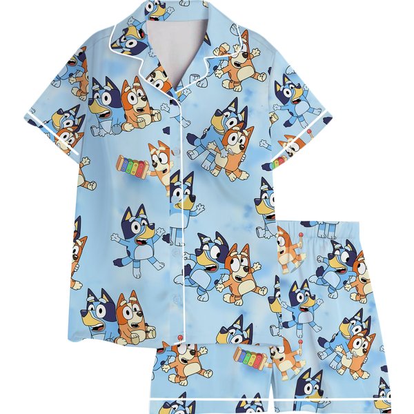Blue Dog Pajama Set-image