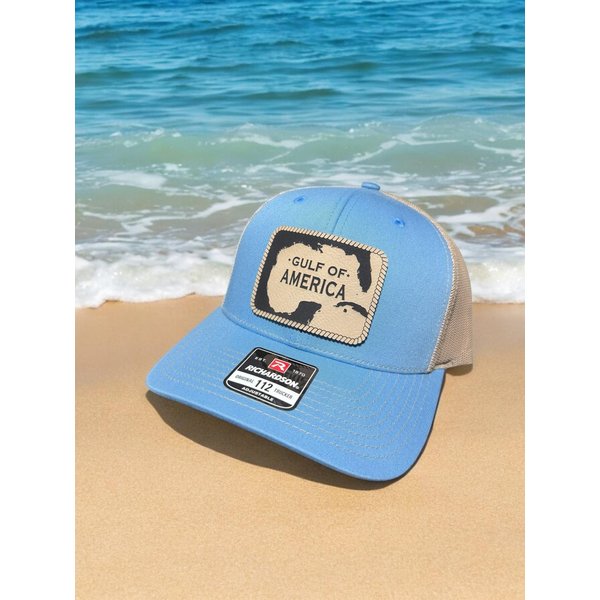 Trump Gulf Of America Hat Leather Patch, Trump Trucker Patch Hat, Richardson 112 Hat-image