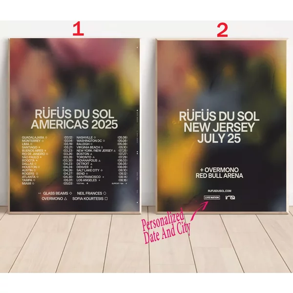 Custom RÜfÜs Du Sol 2025 World Tour Poster