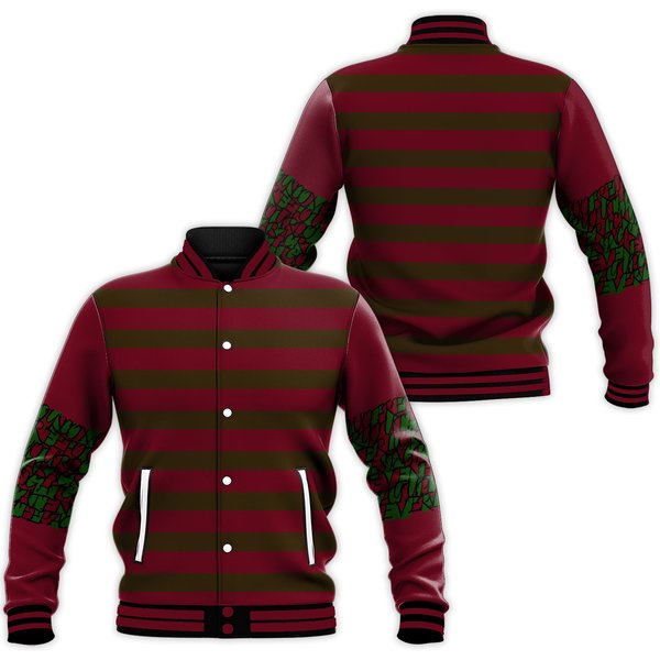 Halloween Freddy Krueger Baseball Jacket, Freddy Krueger Nightmare On Elm Street Jacket-image